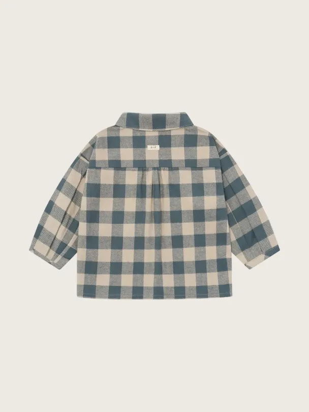 Fog Blue Gingham Lodge Shirt - Image 3
