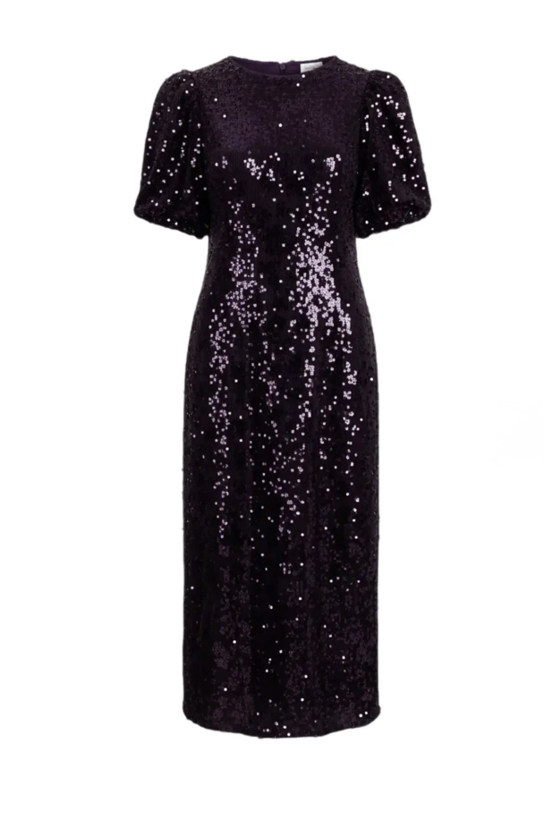 YASSOFIE Sequin Midi Dress - Shadow Purple  - Image 2