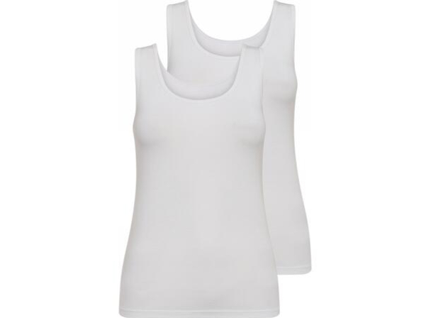 2-pk Singlet Bambus Hvit