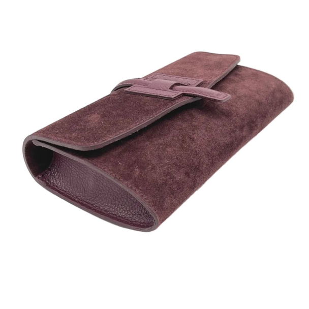 The Flap Clutch - Suede - Bordeaux