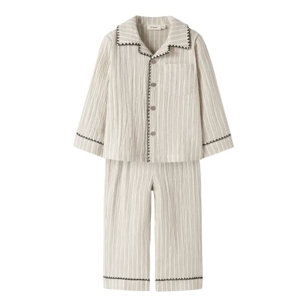 Sage Pyjamas Set, Turtledove / Mulled Basil - Lil' Atelier