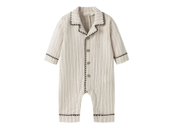 Sage Loose Night Suit, Turtledove / Mulled Basil - Lil' Atelier
