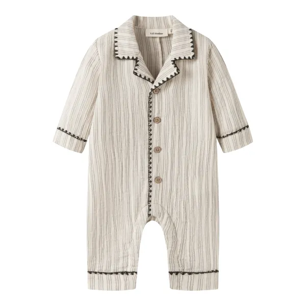 Sage Loose Night Suit, Turtledove / Mulled Basil - Lil' Atelier