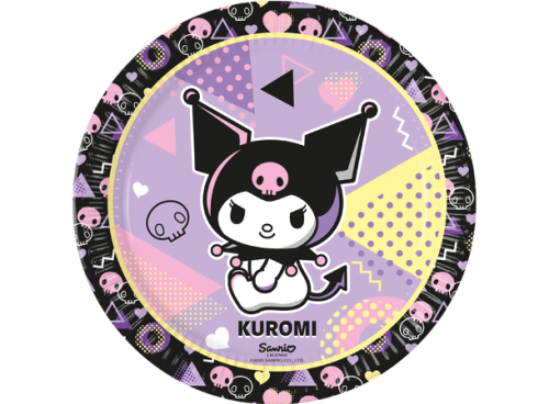 Papptallerken Kuromi Pop Art 23 cm 8 stk