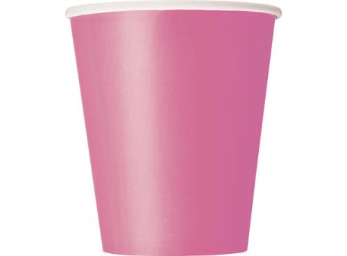 Pappkopp Ensfarget Mørk Rosa 14 stk