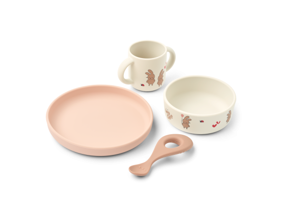 Vivi Printed Tableware Set, Wild child / Rosey - Liewood