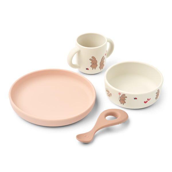 Vivi Printed Tableware Set, Wild child / Rosey - Liewood