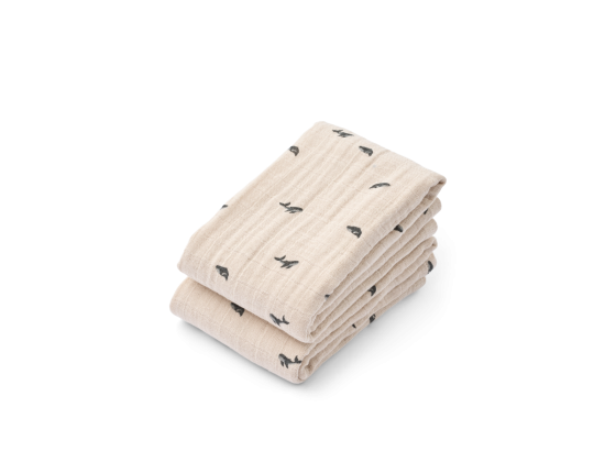 Lewis Muslin Cloth 2-Pack, Mini whale / Sandy - Liewood