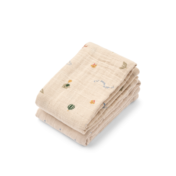 Lewis Muslin Cloth 2-Pack, Star / Flying Mix - Liewood