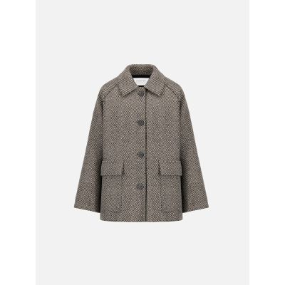 Patterned Raglan Jacket Cream