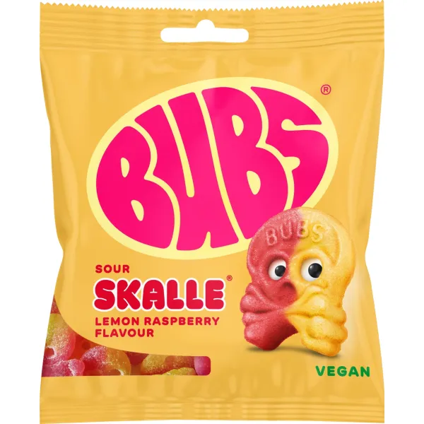 BUBS LEMON RASPBERRY SKALLE 155g