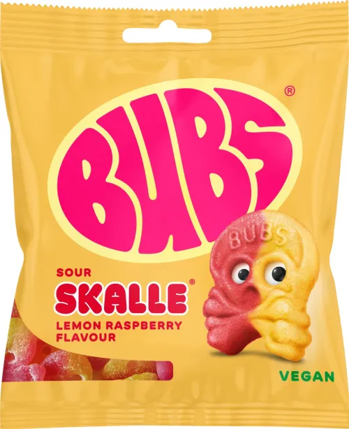 BUBS LEMON RASPBERRY SKALLE 155g