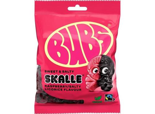 BUBS RASPBERRY/SALTY LICORICE SKALLE VEGAN 90g