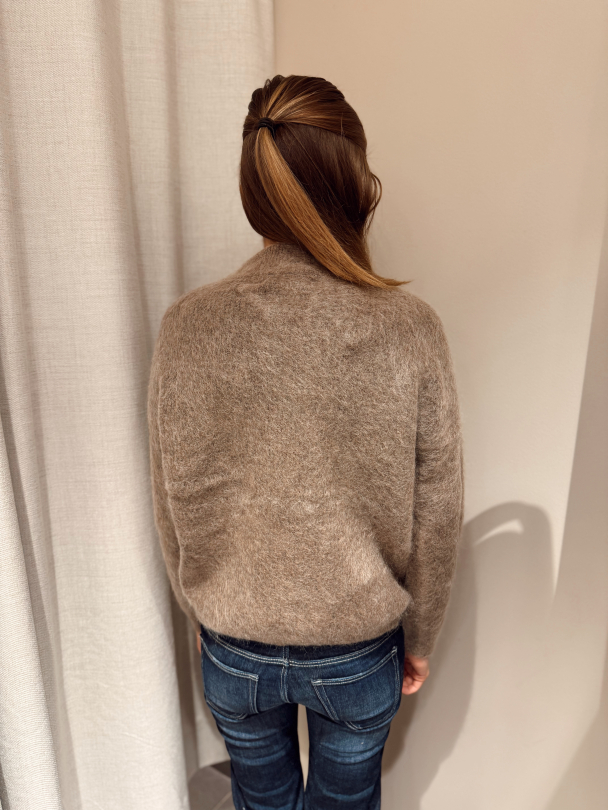 Vivo Mohair Cardigan - Taupe  - Image 2