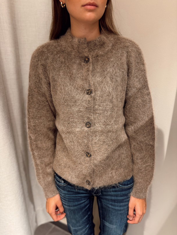 Vivo Mohair Cardigan - Taupe  - Image 1