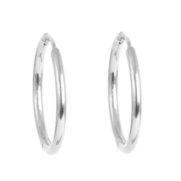 Øreringer 25 mm Pure Steel 1047-0012