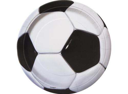 Tallerken 3D Fotball - Plastfri 8 Runde tallerkener i papp - 23cm