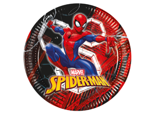 Papptallerken Spiderman - World of Webs 8 FSC Plastfrie Tallerkener i papir 23cm