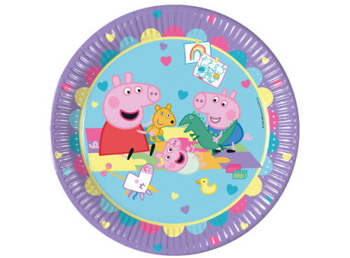 Papptallerken Peppa Pig Made With Love 8 FSC Plastfrie Tallerkener i papir 23cm