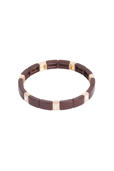 Armband Enamel Tile Brun 3016-0319