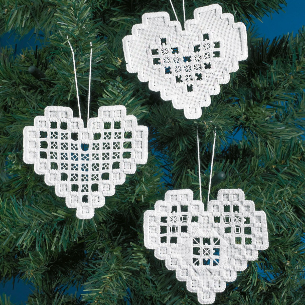 Hardanger hjerter 3 pk