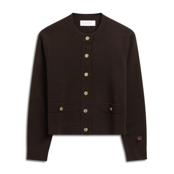Aria Chocolate Cardigan Solid