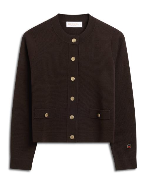 Aria Chocolate Cardigan Solid