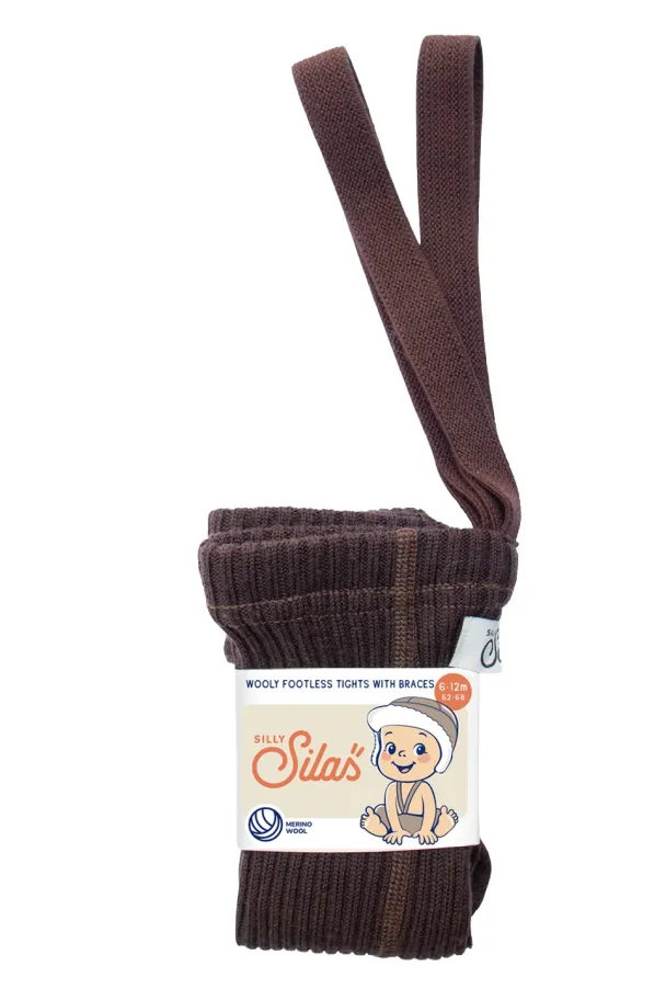 Wooly Footless Tights - Espresso Brown - Image 1