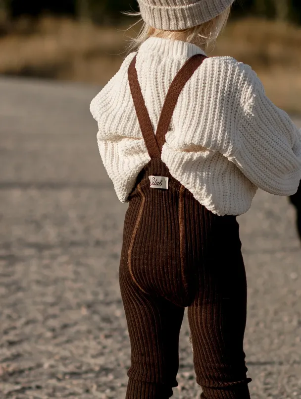 Wooly Footless Tights - Espresso Brown - Image 2