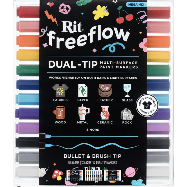 RIT FreeFlow Dual-Tip Markers Sett 12stk 