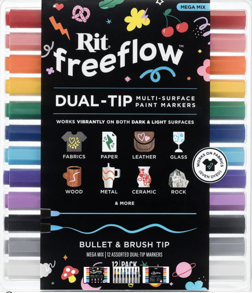 RIT FreeFlow Dual-Tip Markers Sett 12stk 