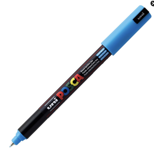 Uni POSCA PC-1MR – Ultra-Fine 0,7mm – 8 LIGHT BLUE 