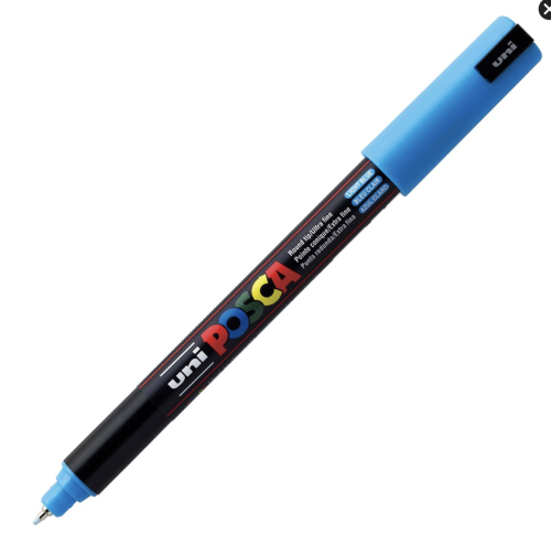 Uni POSCA PC-1MR – Ultra-Fine 0,7mm – 8 LIGHT BLUE 