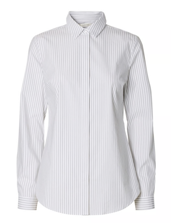 Romie Striped Fitted Shirt - Bright White/Delicioso - Image 1