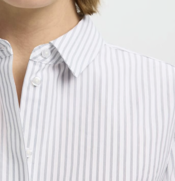 Romie Striped Fitted Shirt - Bright White/Delicioso - Image 3