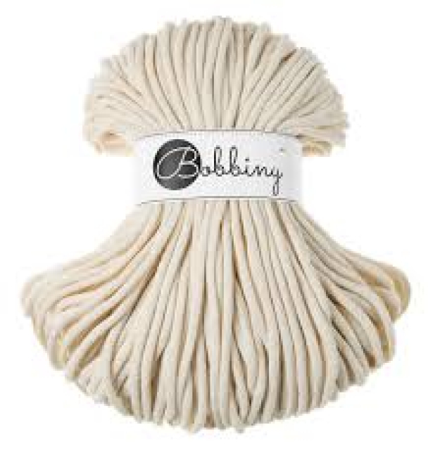 Bobbiny shiny cashmere beige 5 mm