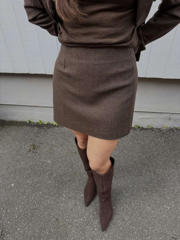 Sandra Mini Skirt – Dark Brown - Image 1