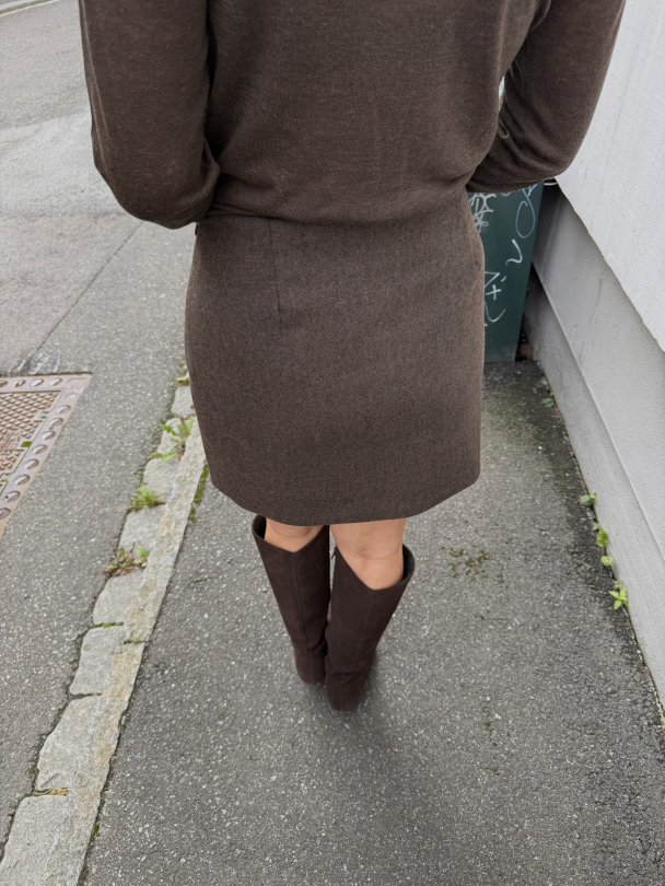 Sandra Mini Skirt – Dark Brown - Image 3