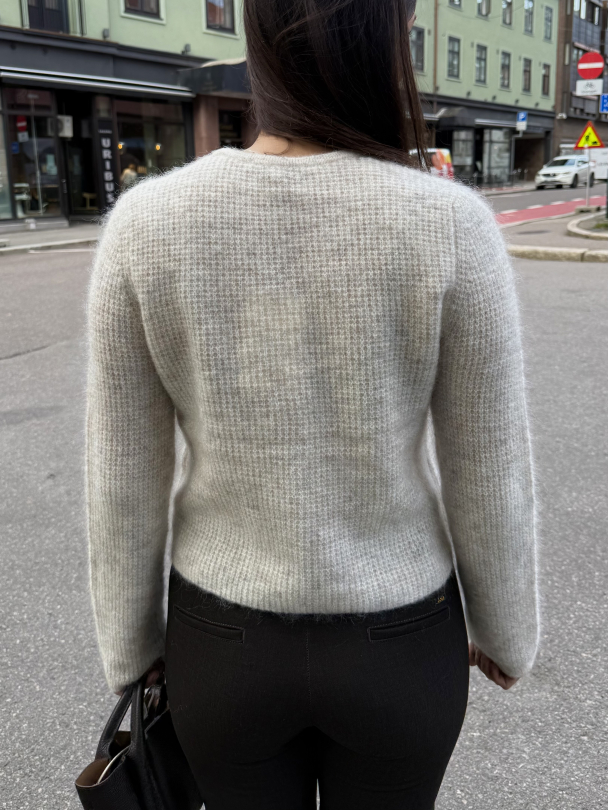 Andrea Knit Structure Cardigan - Birch - Image 3