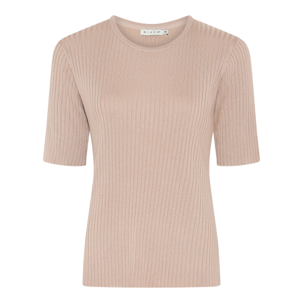 Topp Rib Rund Hals Camel 179-125