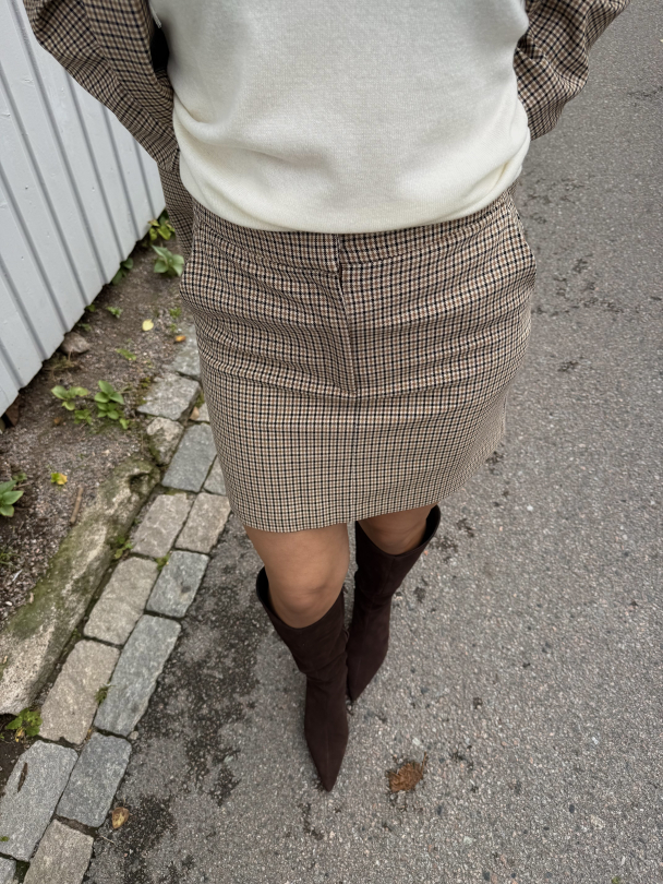 Elara Mini Skirt - Monks Robe/Checks  - Image 1
