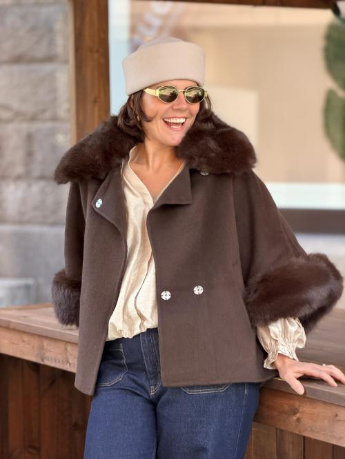 Wool Cape FPWL Choco