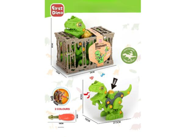 First Dino - DIY Dinosaur med lyd i bur – T-Rex  - Image 2