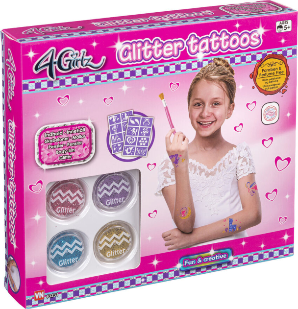 Glitter tatoveringssett