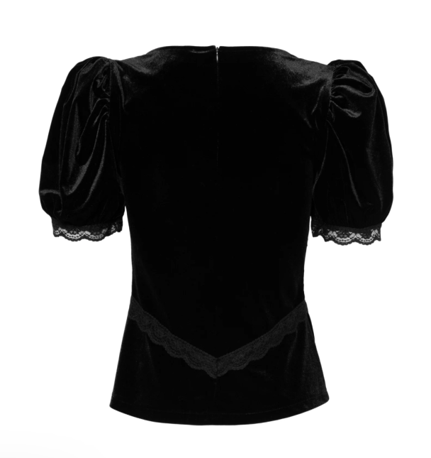 Francis Velvet Top - Black - Image 2