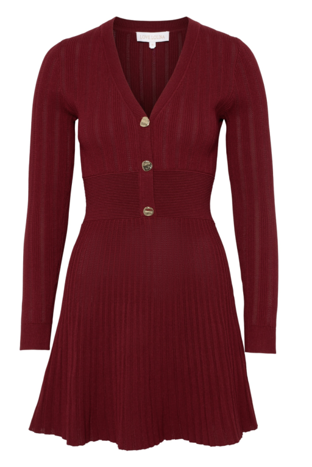 Connie Knitted Mini Dress - Red  - Image 3