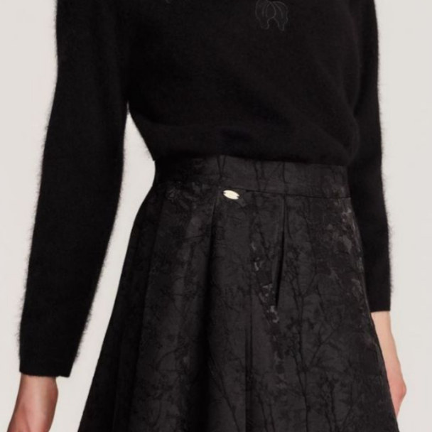 Brocade Mini Skirt - Black