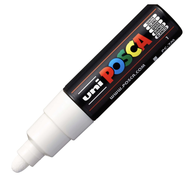 Uni POSCA PC-7M -Bullet 4,5-5,5 mm - 1 White 