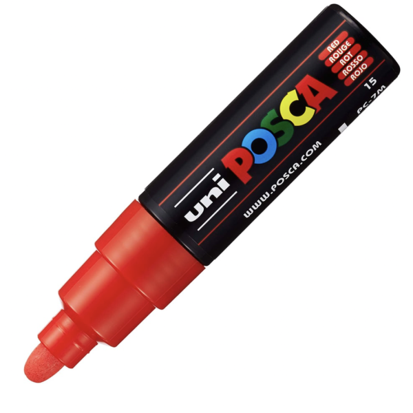 Uni POSCA PC-7M -Bullet 4,5-5,5 mm - 15 red 