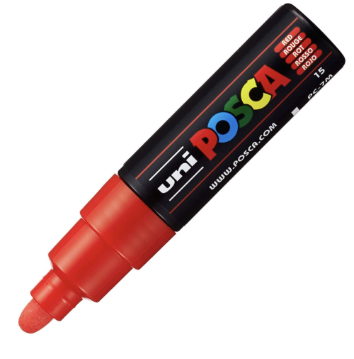 Uni POSCA PC-7M -Bullet 4,5-5,5 mm - 15 red 